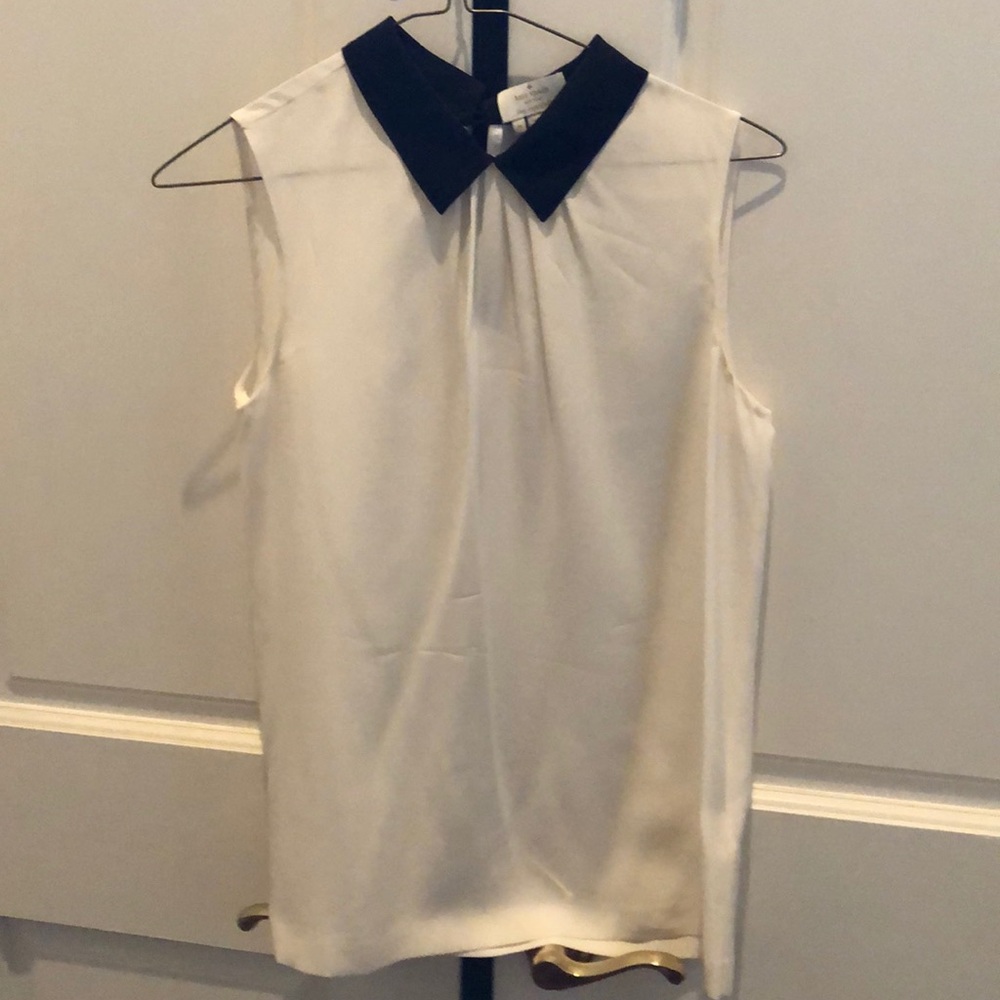 Kate Spade off white blouse with black collar